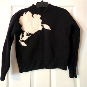 Ann Taylor Black and Cream Sweater Size S